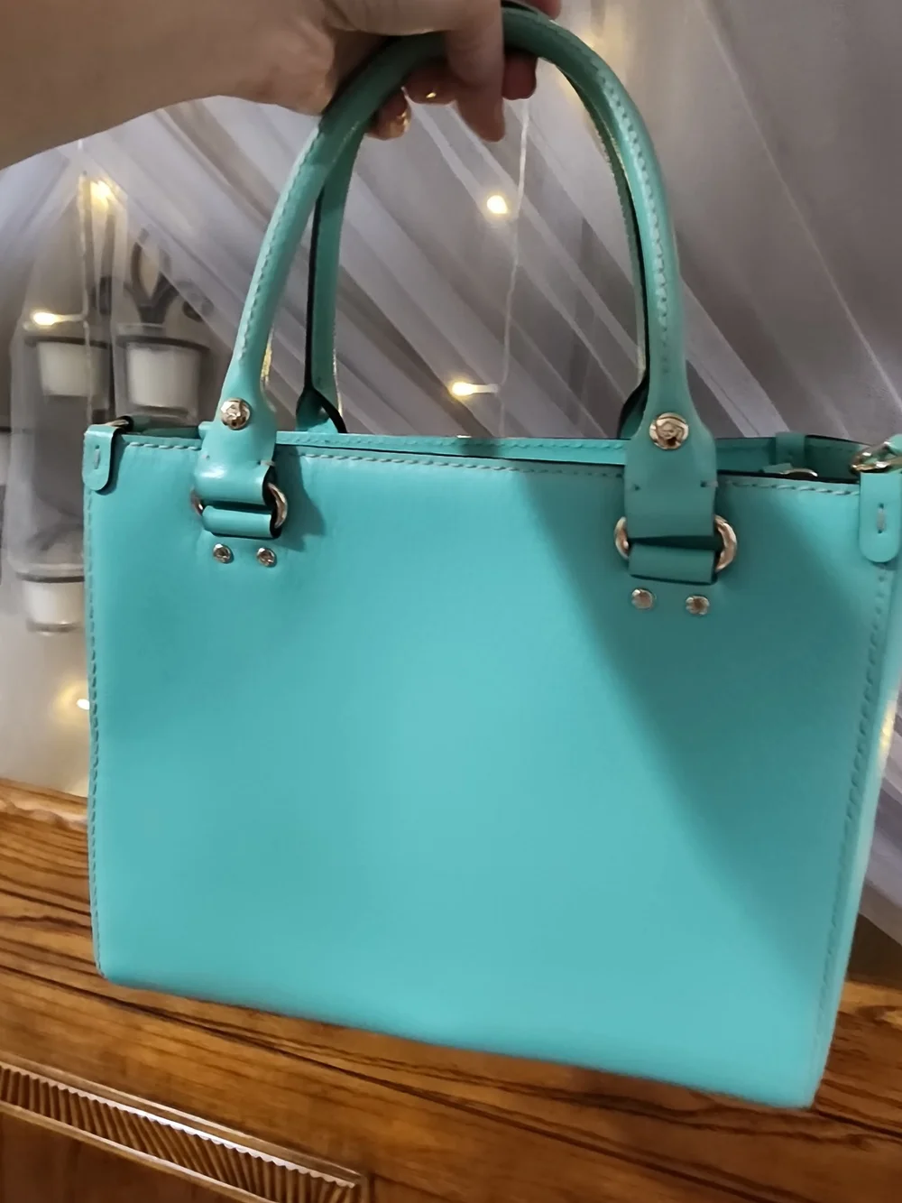 kate spade Turquoise Leather Satchel with Gold Hardware Crossbody Strap Included